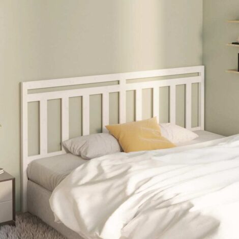 Tête de lit,Panneau de lit,Design industriel,Pour Lit adulte Blanc 186x4x100 cm Bois massif de pin XZZ42944 (1/5)