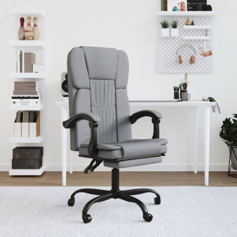 Chaise de Bureau Ergonomique，Fauteuil inclinable de bureau, Chaise Gaming Gris clair Tissu FNNF479345 (1/5)
