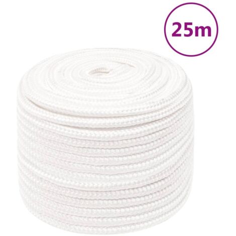 Corde de bateau,Cordage,Ligne de remorquage pour Kayak et Canoë Blanc complet 14 mm 25 m Polypropylène RIJMHX11665718 (1/5)
