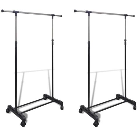 Lot de2 Porte-manteaux,Étagère Suspendue,Portant à Vetement réglables 1 rail d'accrochage CNEI521195 (1/5)