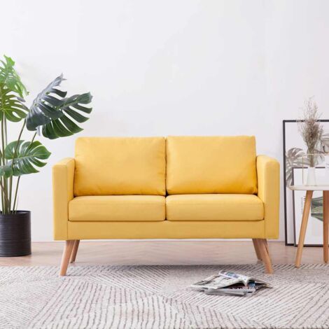 Canapé à 2 places，Banquette Sofa pour Salon Tissu Jaune MEMV337939 (1/5)