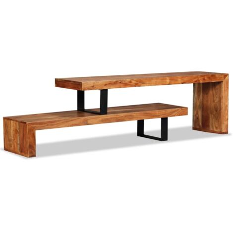 Meuble TV Banc TV Moderne Meuble de Rangement Bois d'acacia massif XHET92170 MaisonChic (1/5)