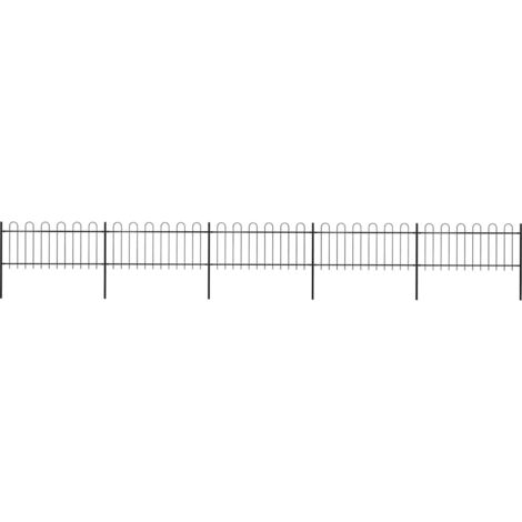 Clôture de jardin，Barrière de jardin，Portail de jardin avec dessus en cerceau Acier 8,5 x 0,8 m Noir CNENE642864 (1/5)
