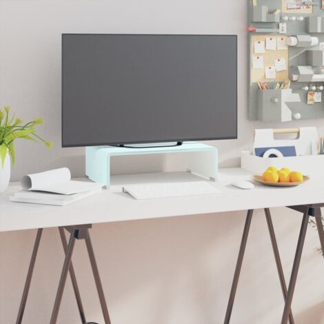 Meuble TV/ Support pour moniteur Support d'Ecran Support d'Ordinateur 40x25x11 cm verre vert XHET37715 (1/5)