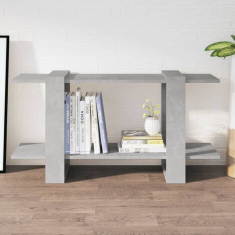 Bibliothèque Étagères de livres Meuble de Rangement Gris béton 100x30x51 cm Bois d'ingénierie BZREH8894717 (1/5)