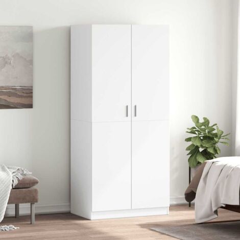 Garde-robe,Armoire de Rangement,Étagères Vêtements Blanc 80x52x180 cm Aggloméré VDVM956698 (1/5)