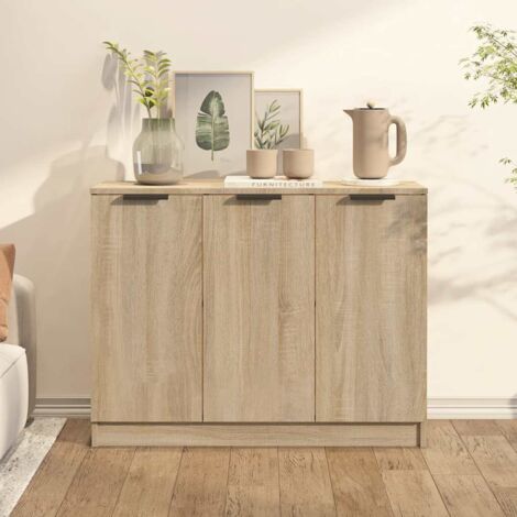 Buffet，Bahut， Meuble de Rangement pour Salon, Bureau Chêne sonoma 90,5x30x70 cm Bois d'ingénierie, Armoire de Rangement FBV62906 (1/5)