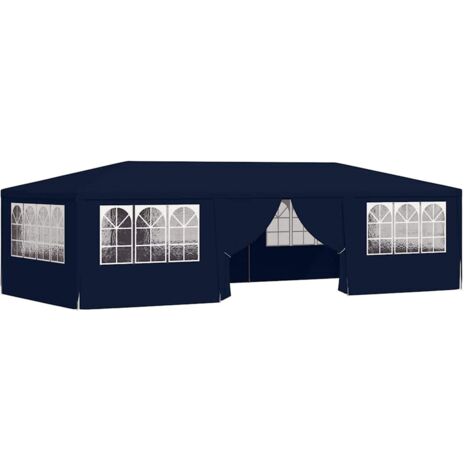 Tente de réception,Tonnelle de Jardin,Chapiteau,Barnum avec parois latérales 4x9 m Bleu 90 g/m² XZZ21004 (1/5)