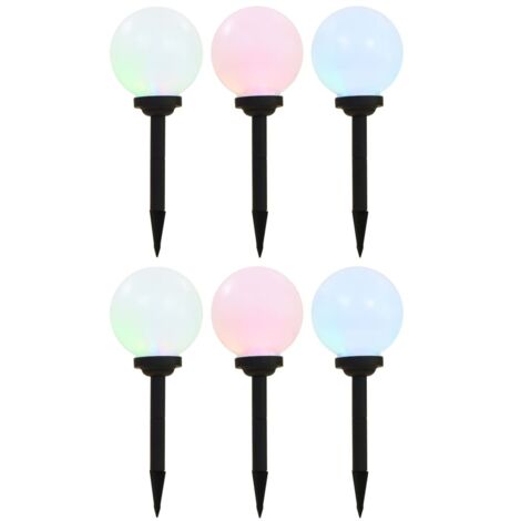 6 pcs Lampes solaires sphériques LED Lumière Solaire de jardin 20 cm RVB NREFC12587 (1/5)