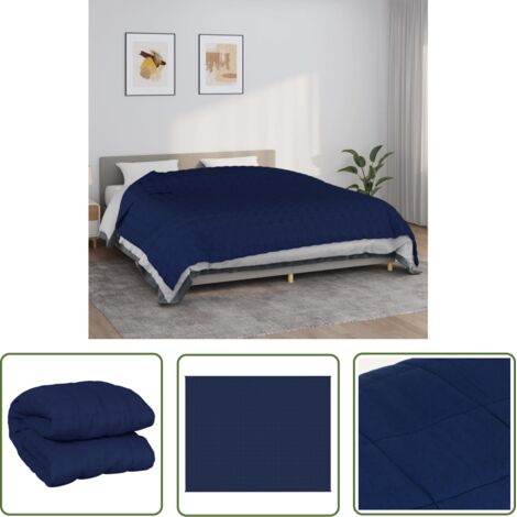 The Living Store Couverture lestée Bleu 235x290 cm 11 kg Tissu - Couvre-lit Lesté - Couverture Lestée - Literie - Sommeil Réparateur - Relaxation (1/5)