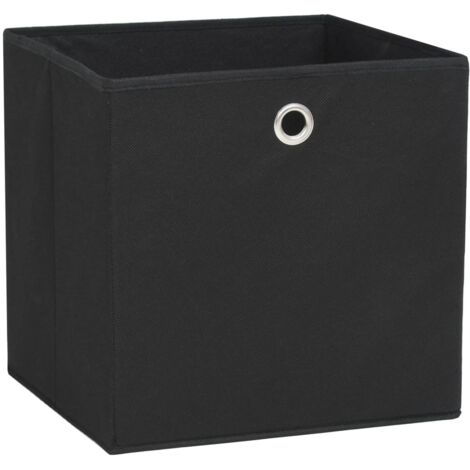 4 pcs Boîtes de rangement, Coffres de rangement Tissu intissé 28x28x28 cm Noir LKF90386 (1/5)