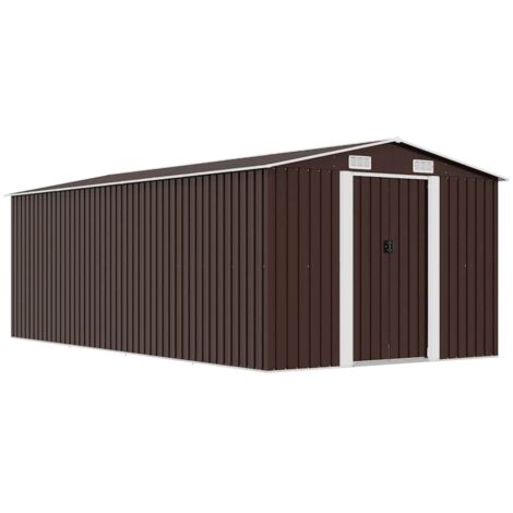 Abri de jardin, Remise Cabane pour outils, Stockage Rangement Extérieur 257x489x181 cm Métal Marron XZZZ654018 (1/5)