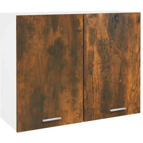 Armoire suspendue  Armoire murale  Armoire de rangement Chêne fumé 80x31x60 cm Bois d'ingénierie RTJEX489535 (1/5)