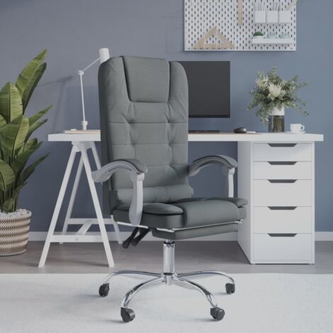 Chaise de bureau,Fauteuil de massage inclinable de bureau,Fauteuil Relax,Chaise Massage Gris foncé Tissu FNNF510189 (1/5)