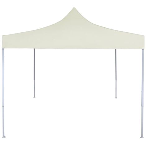 Tente de réception pliable professionnelle 2x2 m Acier Crème (1/5)