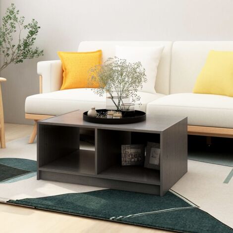 Table basse, Table de Salon, Table d'appoint, Design Moderne Gris 75x50x33,5 cm Bois de pin massif XZZ19920621 (1/5)