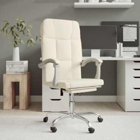 Chaise de Bureau Ergonomique,Fauteuil inclinable de bureau, Chaise Gaming Crème Similicuir FNNF787748 (1/5)