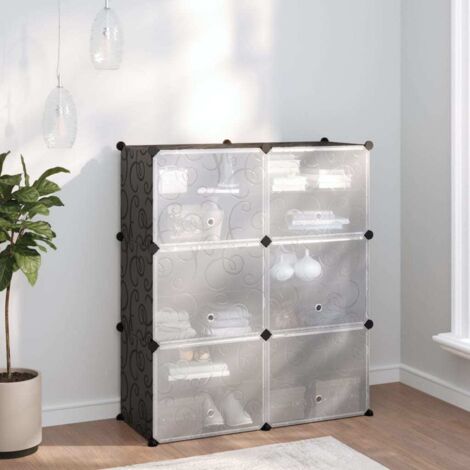 Meuble à chaussures Étagère à chaussures Armoire à Chaussures Noir 84,5x31x93,5 cm PP BRZH433555 (1/5)