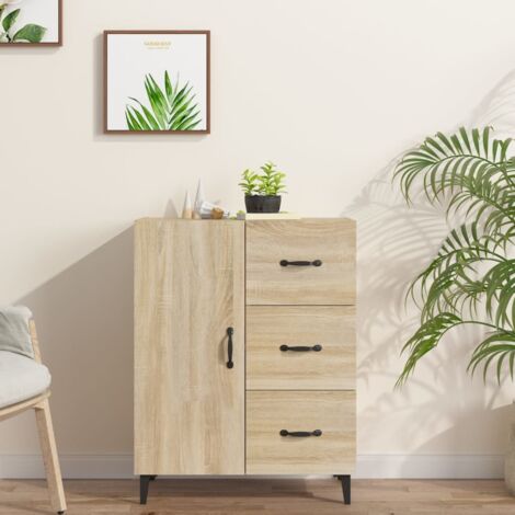 Buffet，Bahut， Meuble de Rangement pour Salon, Bureau Chêne sonoma 69,5x34x90 cm Bois d'ingénierie, Armoire de Rangement FBV27525 (1/5)
