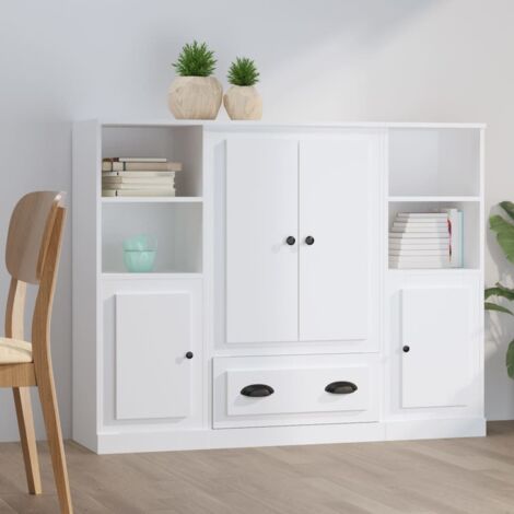 Lot de 3 Buffets,Bahut,Armoire de Rangement blanc bois d'ingénierie,Commode,Armoire FBV19953 (1/4)