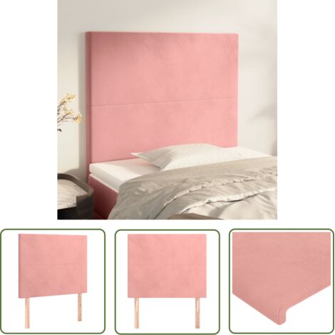 Furniture Limited - Tête de lit Rose 100x5x118/128 cm Velours (1/5)