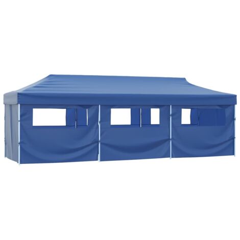Tente de réception pliable,Tonnelle de Jardin,Chapiteau,Barnum avec 8 parois 3x9 m Bleu XZZ15857 (1/5)