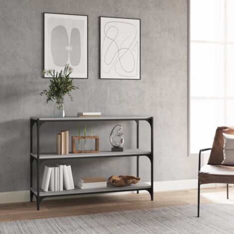 Bibliothèque Étagères de livres Meuble de Rangement Sonoma gris 100x33x70,5 cm Bois d'ingénierie acier BZREH1392358 (1/5)