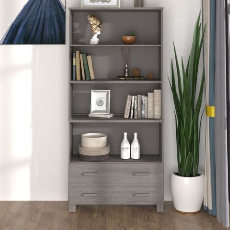 Buffet,Bahut, Meuble de Rangement pour Salon, Bureau HAMAR Bois massif de pin Gris clair FBV64528 (1/4)