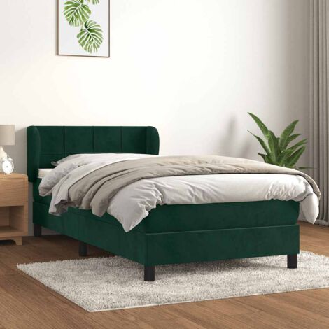 Lit Adulte - Lit à sommier tapissier avec matelas- Lit simple - Meuble de Chambre à Coucher - Gris foncé 80x200 cm Tissu DNXGW6444811 CNIS6444811 (1/5)