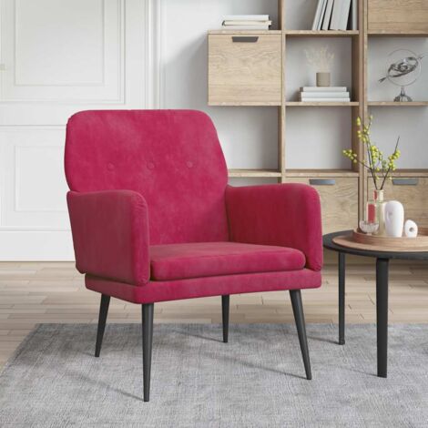 Fauteuil,Fauteuil Salon,Chaise Loisir et Repos Rouge bordeaux 62x79x79 cm Velours FNNF188206 (1/5)