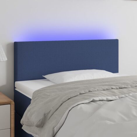 Tête de lit avec lumière LED,Panneau de lit,Décoration murale Bleu 80x5x78/88 cm Tissu XJDT521603 (1/5)