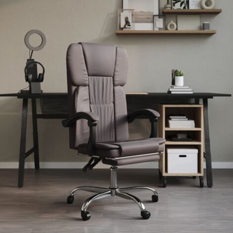 Chaise de Bureau Ergonomique,Fauteuil inclinable de bureau, Chaise Gaming Gris Similicuir FNNF877907 (1/5)