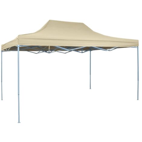 Tente pliable, Tente de réception, Tonnelle de Jardin 3 x 4,5 m Blanc crème XZZ81408 (1/5)