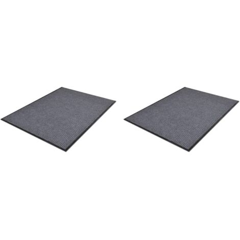 Lot de 2 paillassons en PVC gris 90x60 cm DEC023148 (1/5)