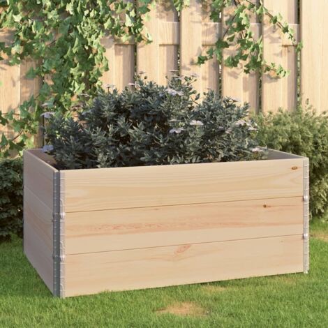 Jardinières surélevées 3 pcs Bac à fleurs Pot de fleurs 80x120 cm Bois de pin solide BVDXN989453 (1/5)