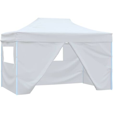 Tente de réception pliable,Tonnelle de Jardin,Chapiteau,Barnum avec 4 parois 3x4 m Acier Blanc XZZ77624 MaisonChic (1/5)