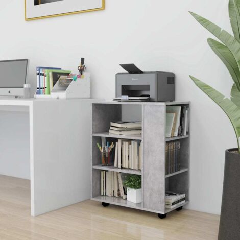 Armoire à roulettes Armoire de rangement Gris béton 60x35x75 cm Aggloméré RTJEX377821 VSGS918251 (1/5)