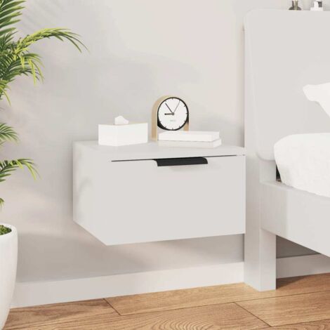 Table de chevet murale, Table d'appoint，Table de chevet flottante，Chevet suspendu Blanc 34x30x20 cm XZ167 (1/5)