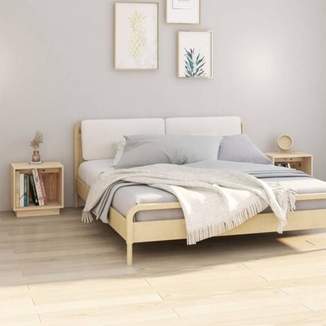 Lot de 2 Tables de chevet Tables de nuit 40x30x40 cm Bois de pin solide VGT62468 (1/5)
