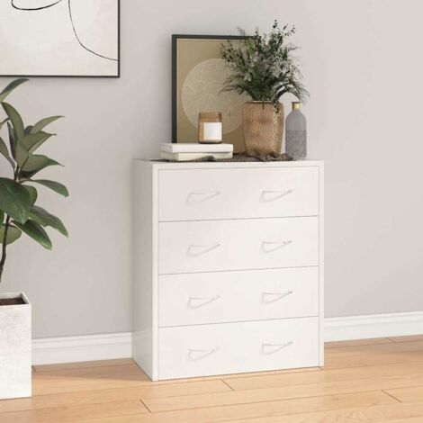 Buffet,Bahut, Meuble de Rangement pour Salon, Bureau avec 4 tiroirs 60x30,5x71 cm Blanc brillant,Moderne FBV75331 (1/5)