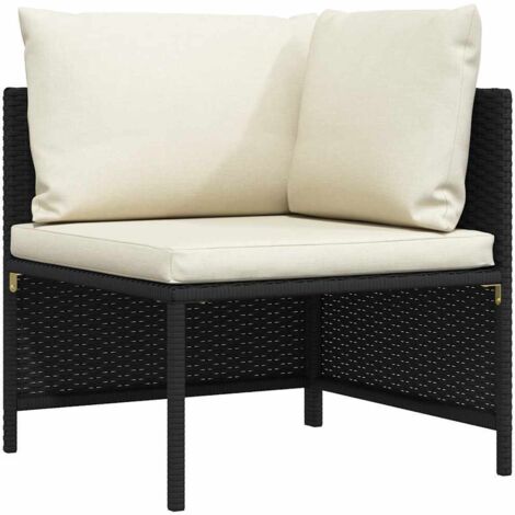 Canapé d'angle sectionnel，Banquette pour Salon，Sofa D'Angle avec coussins Noir Résine tressée MEMV703947 (1/5)