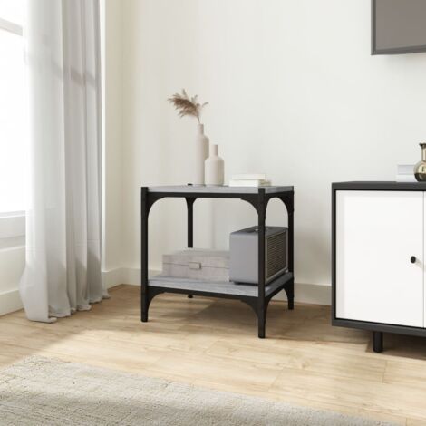 Meuble TV Banc TV Moderne Meuble de Rangement Sonoma gris 40x33x41 cm Bois d'ingénierie et acier XHET69137 (1/5)