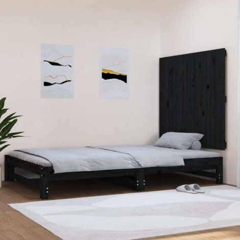 Tête de lit murale,Panneau de lit,Décoration murale Noir 108x3x90 cm Bois massif de pin XZZ15431 (1/5)