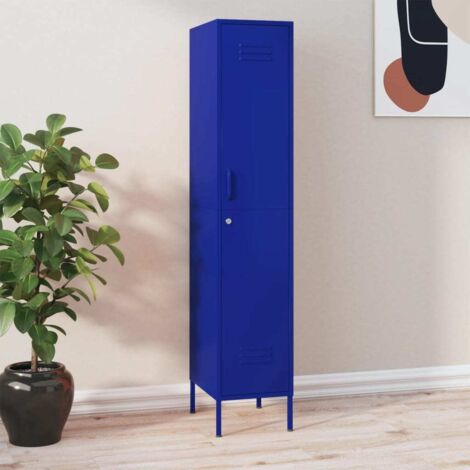Armoire à casier  Armoire de rangement  Armoire d'ateliers Bleu marine 35x46x180 cm Acier RTJEX381645 (1/5)