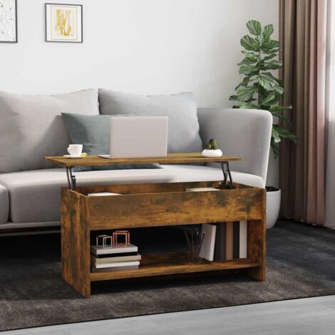 Table basse, Table de Salon, Table d'appoint Chêne fumé 102x50x52,5 cm Bois d'ingénierie XZZ29825250 (1/5)