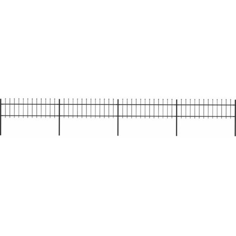 Clôture de jardin，Barrière de jardin，Portail de jardin avec dessus en lance Acier 6,8 x 0,6 m Noir CNENE624263 (1/5)