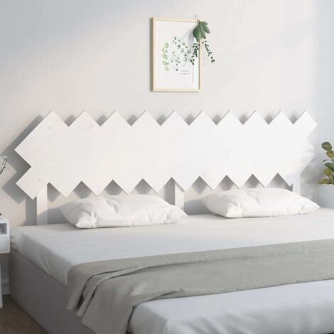 Tête de lit,Panneau de lit,Design industriel,Pour Lit adulte Blanc 196x3x80,5 cm Bois massif de pin XZZ10682 (1/5)