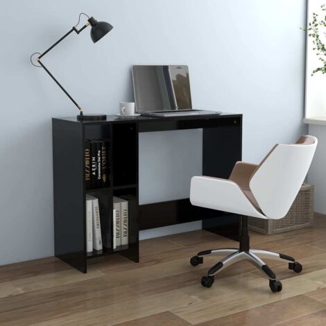 Bureau d'ordinateur  Bureau Informatique  Table de Travail portable Noir 102,5x35x75 cm Aggloméré BZRNR779168 (1/5)