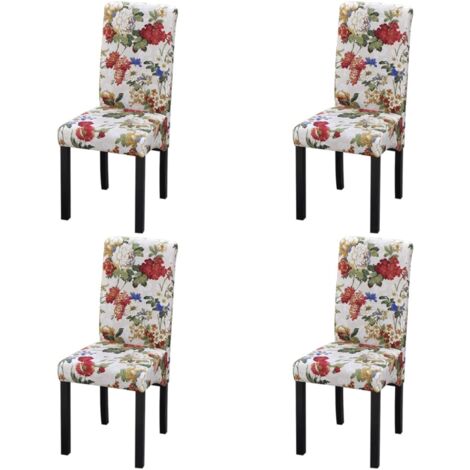Lot de 4 Chaises de salle à manger, Chaise à dîner, Fauteuils de Relaxation multicolore tissu BGT44502 (1/5)