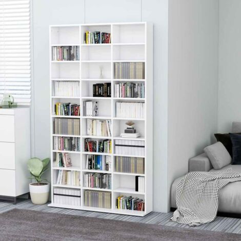 Armoire à CD Armoire de rangement Bibliothèque Blanc 102x16x177,5 cm Bois d'ingénierie RTJEX769372 (1/5)